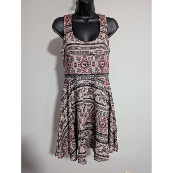 Rue21 Boho Elephant Print Sleeveless Tank Dress Fit and Flare A Line Medium - Picture 1 of 5